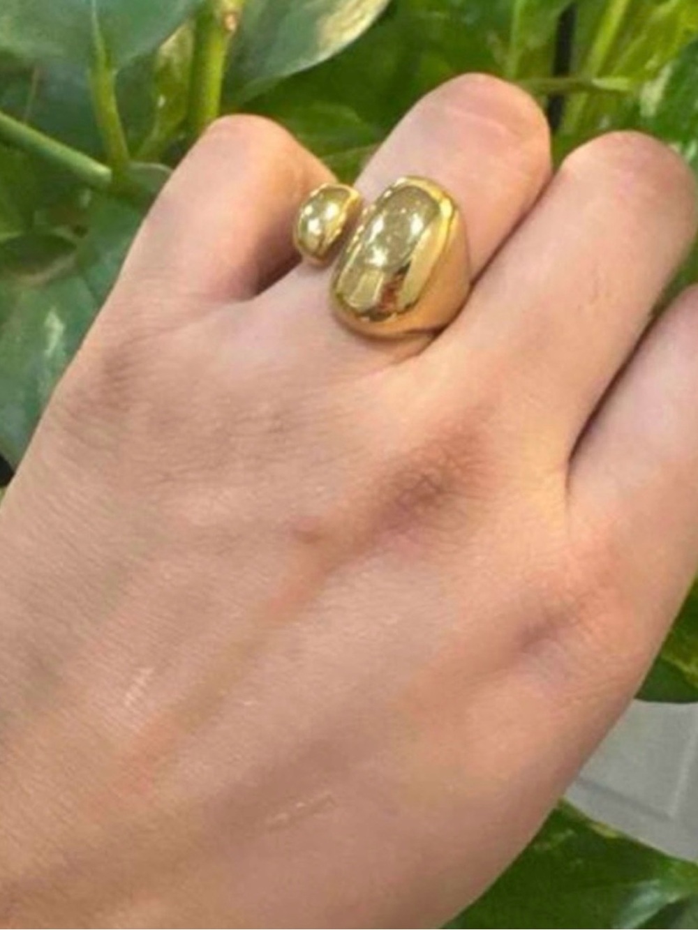 New Anthropologie Golden Molten Metal Statement Ring ~ 18KGP Open Ring - Picture 6 of 15